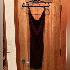 Lulu’s velvet burgundy dress